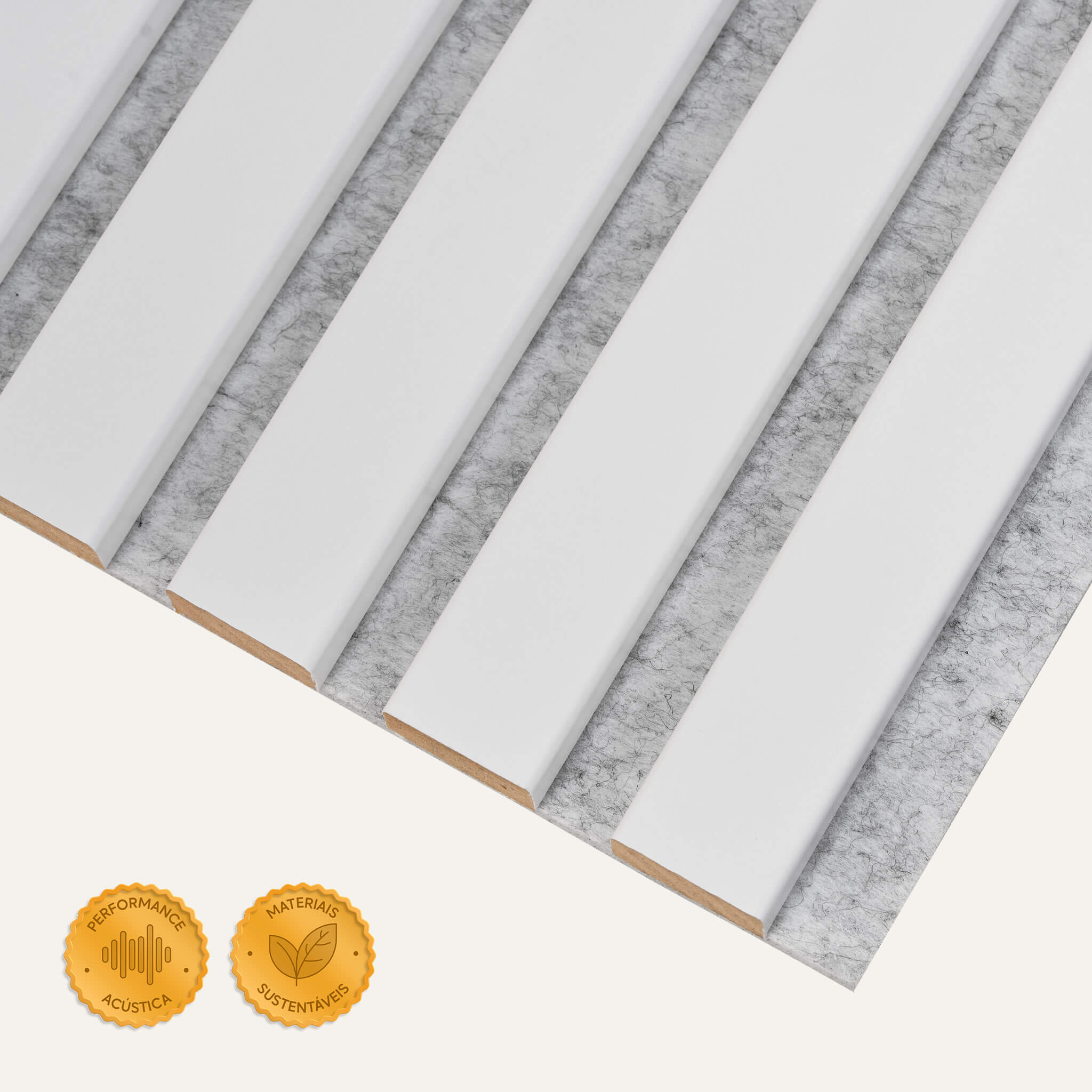 Painel Ripado Acústico - Branco